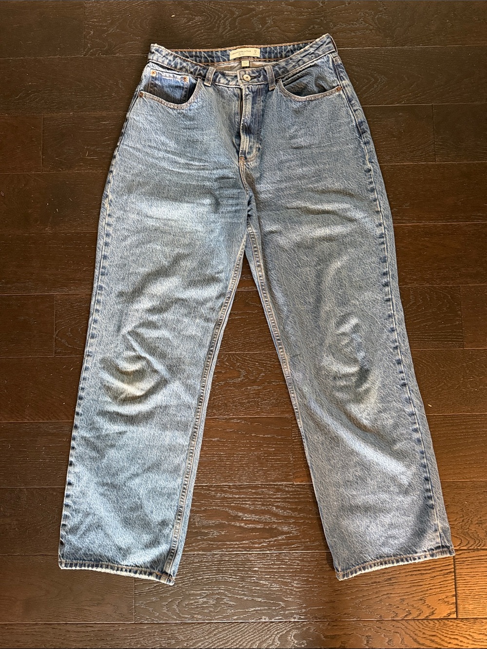 Abercrombie & Fitch Light Blue Relaxed Loose High Rise Jeans sz 29 8 curve love